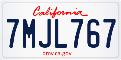 CA license plate 7MJL767