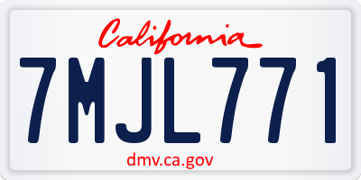 CA license plate 7MJL771