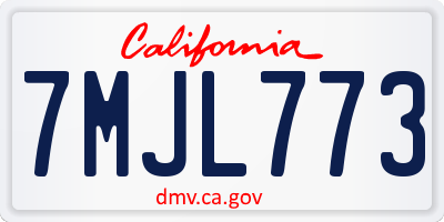 CA license plate 7MJL773