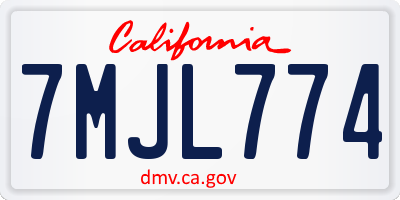 CA license plate 7MJL774