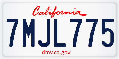 CA license plate 7MJL775