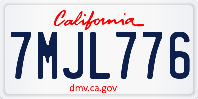 CA license plate 7MJL776