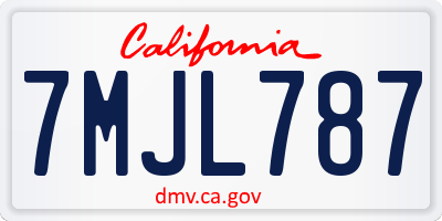 CA license plate 7MJL787