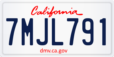 CA license plate 7MJL791