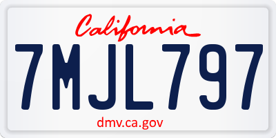 CA license plate 7MJL797