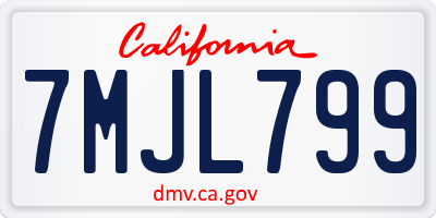 CA license plate 7MJL799