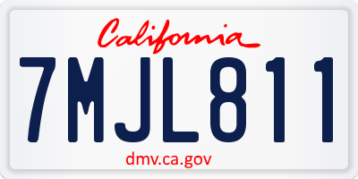 CA license plate 7MJL811