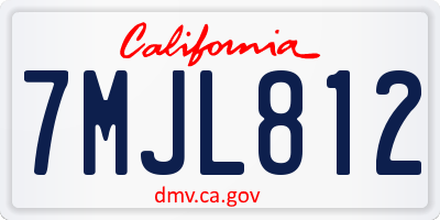 CA license plate 7MJL812