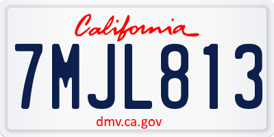 CA license plate 7MJL813