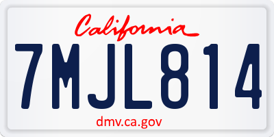 CA license plate 7MJL814