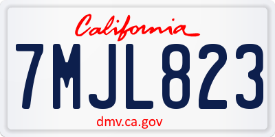 CA license plate 7MJL823