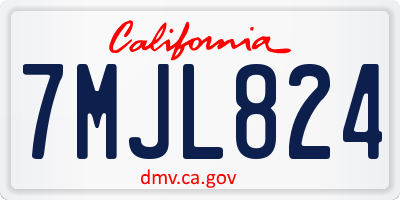 CA license plate 7MJL824