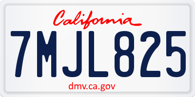 CA license plate 7MJL825