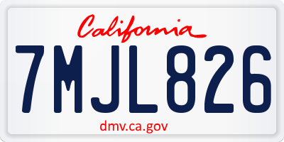 CA license plate 7MJL826