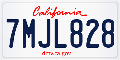 CA license plate 7MJL828