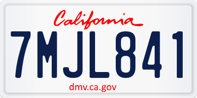 CA license plate 7MJL841