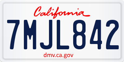 CA license plate 7MJL842