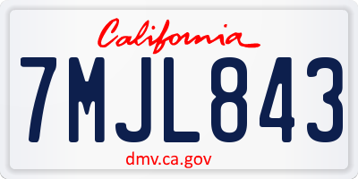 CA license plate 7MJL843