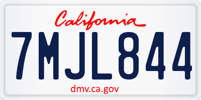 CA license plate 7MJL844