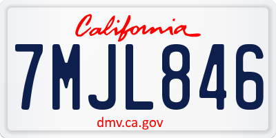 CA license plate 7MJL846