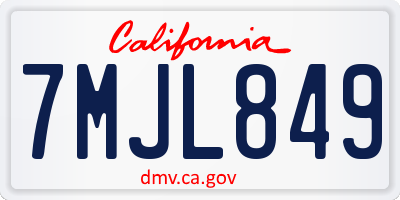 CA license plate 7MJL849