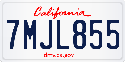 CA license plate 7MJL855