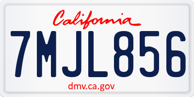 CA license plate 7MJL856