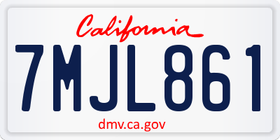 CA license plate 7MJL861