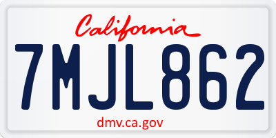 CA license plate 7MJL862