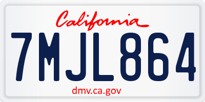 CA license plate 7MJL864