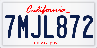 CA license plate 7MJL872