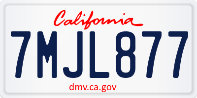 CA license plate 7MJL877