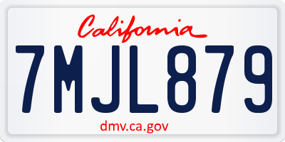 CA license plate 7MJL879