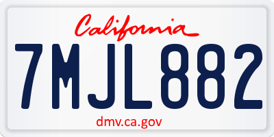 CA license plate 7MJL882