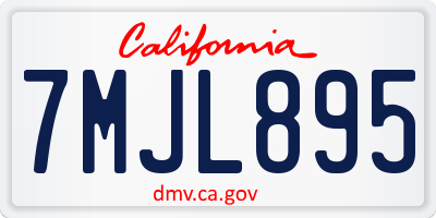 CA license plate 7MJL895