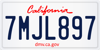 CA license plate 7MJL897