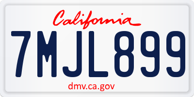 CA license plate 7MJL899