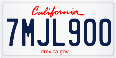 CA license plate 7MJL900