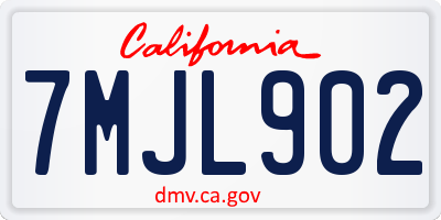 CA license plate 7MJL902