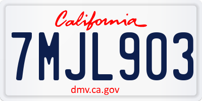 CA license plate 7MJL903