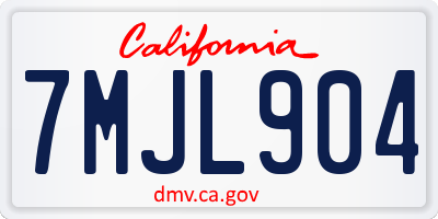 CA license plate 7MJL904