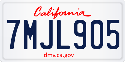 CA license plate 7MJL905