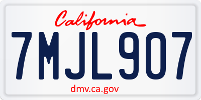 CA license plate 7MJL907