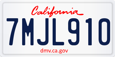 CA license plate 7MJL910