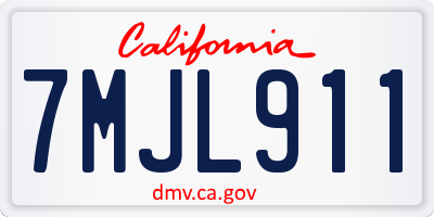 CA license plate 7MJL911