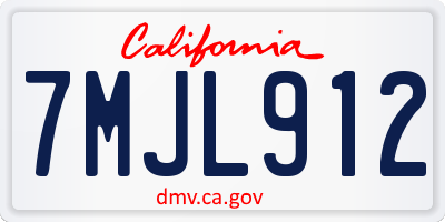 CA license plate 7MJL912