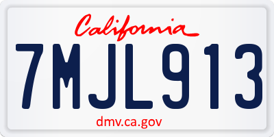 CA license plate 7MJL913