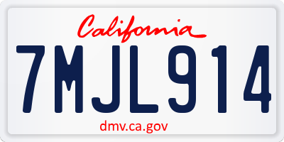 CA license plate 7MJL914