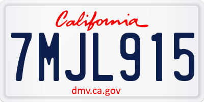 CA license plate 7MJL915