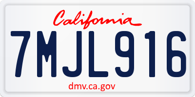 CA license plate 7MJL916